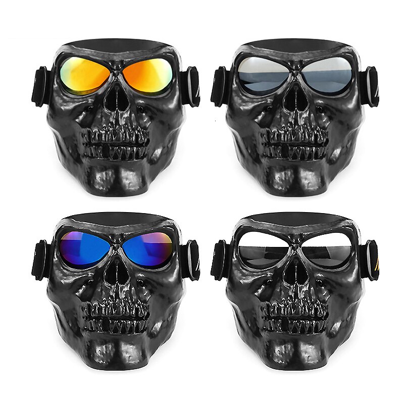 Motorfiets Goggle Helm Modulaire Masker Voor Motorfiets Open Gezicht Half Helmen Schedels Winddicht Bril Halloween Chritmas
