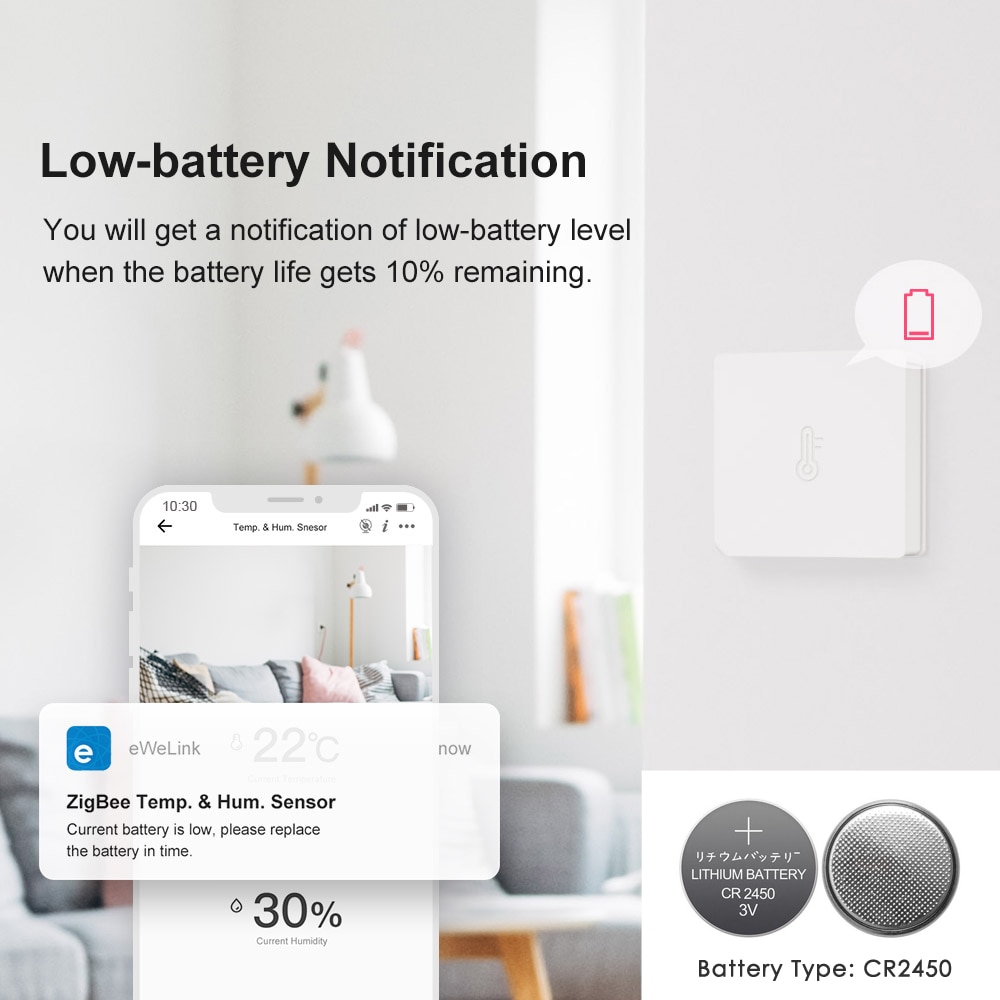 SONOFF – capteur de température et d'humidification SNZB 02 Zigbee, fonctionne avec SONOFF Zigbee Bridge, données en temps réel sur l'application eWeLink