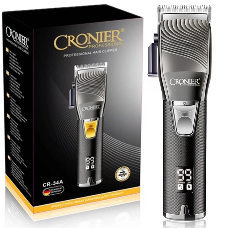 Professionelle digitale LCD Anzeige haar Haarschneidemaschine verjüngen hebel haar Trimmer mächtigsten kabellos haar schneiden werkzeug alle metall klinge
