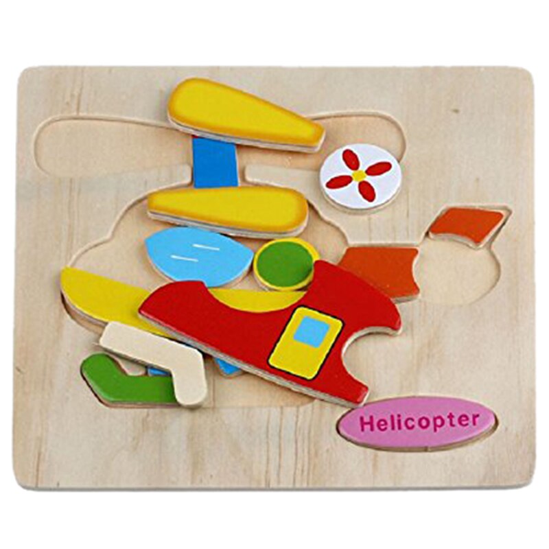 Houten Puzzels Educatief Ontwikkeling Baby Kinderen Training Speelgoed Helikopter Educatief Speelgoed Creatieve Puzzels Speelgoed