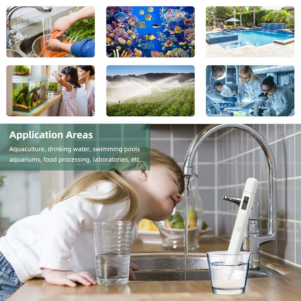 TDS Meter Digital Water Tester 2-in-1 TDS Temperature Meter 0-9999ppm Ideal ppm Meter for Drinking Water Aquariums