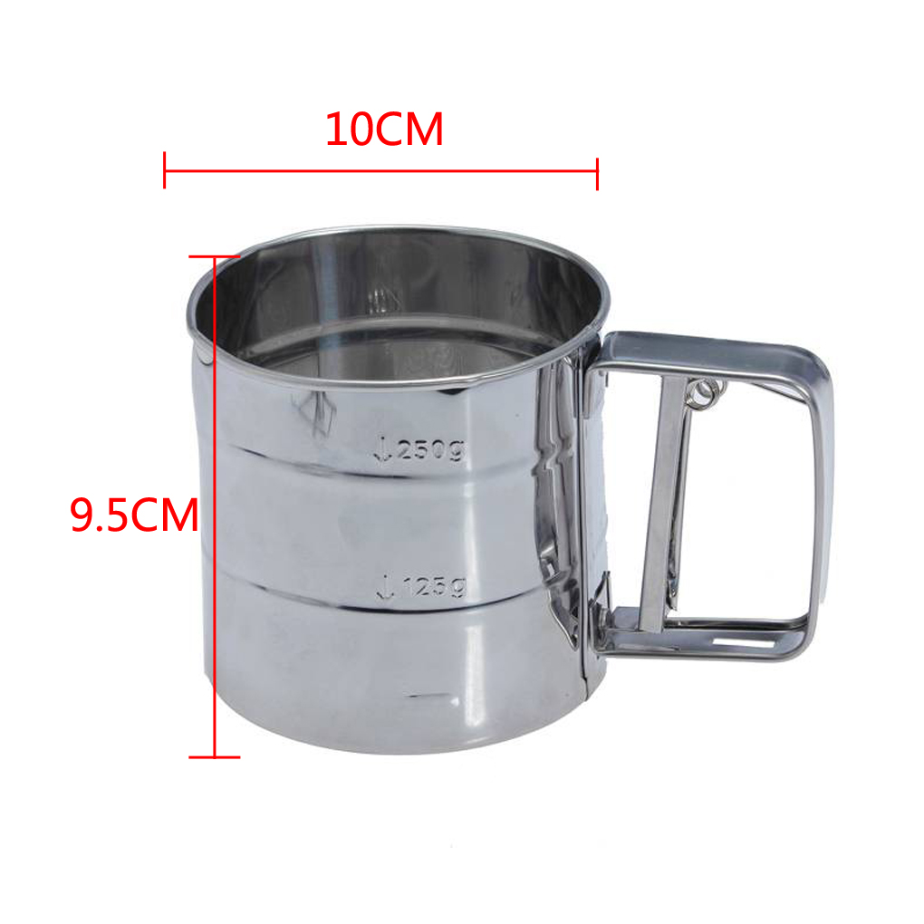 Hand-held Stainless Steel Mesh Flour Sifter Baking Icing Sugar Mesh ...