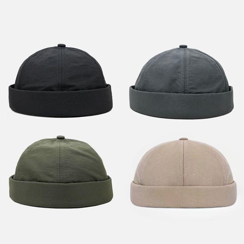 Skullcap décontracté séchage rapide sans bords chapeau léger maille bonnet bonnet manchette casquette quotidien port chapeau roulé marin Hip Hop casquettes