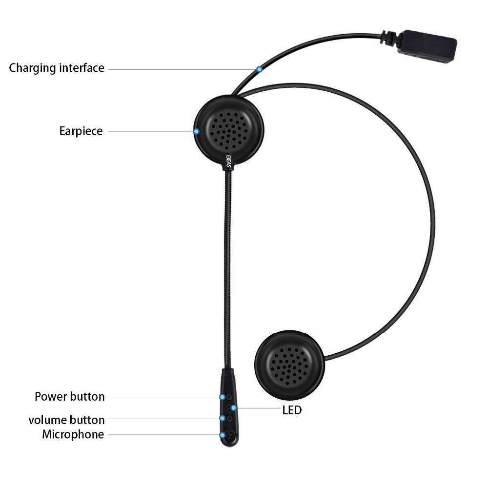 Ejeas intercomunicadores de casco moto hjelm bluetooth headset motorcykel samtaleanlæg 2 ryttere hjelm bluetooth motorcykel headset