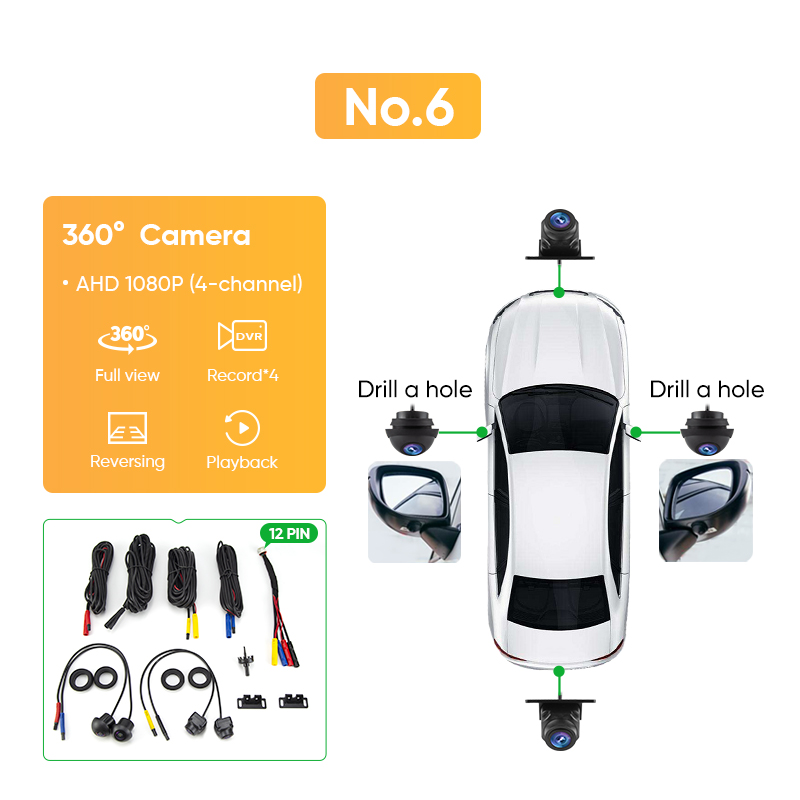Ainavi Rearview AHD Backup camera 1080P WaterProof 120°Wide-Angle for Ainavi Car Audio System