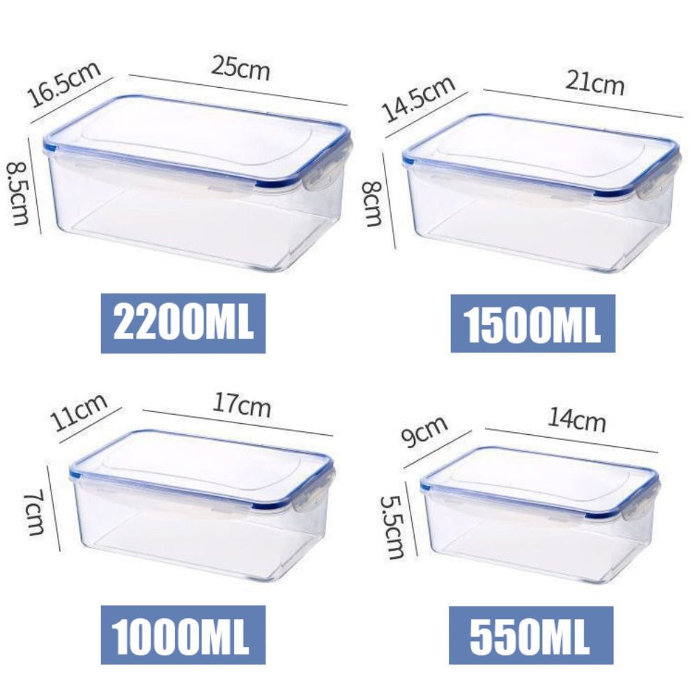 1Pc/4Pcs Refrigerator Storage Box Food Containers Plastic Fresh-Keeping Box with Lid Portable Storage Box Kitchen Organization: Dark Khaki