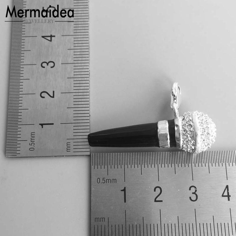 Mikrofon Anhänger Schmuck 925 Sterling Silber modisch Musik Für Frauen Mädchen passen Halskette Neue