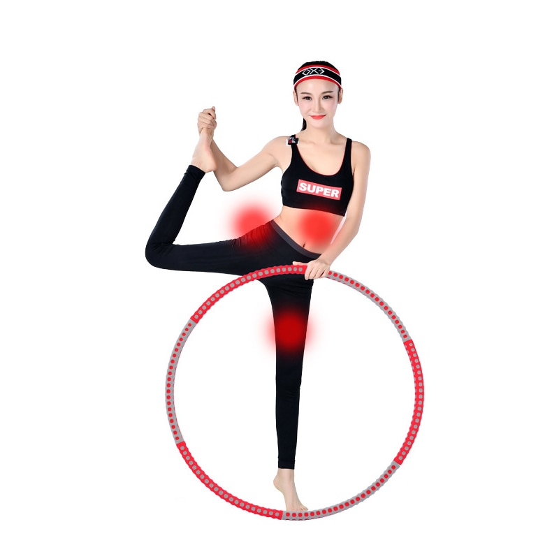 Detachable 6 Sections Foam Stainless Steel Sport Hoop Home Exercise Fitness Thin Waist Fitness Circle Crossfit Equipment