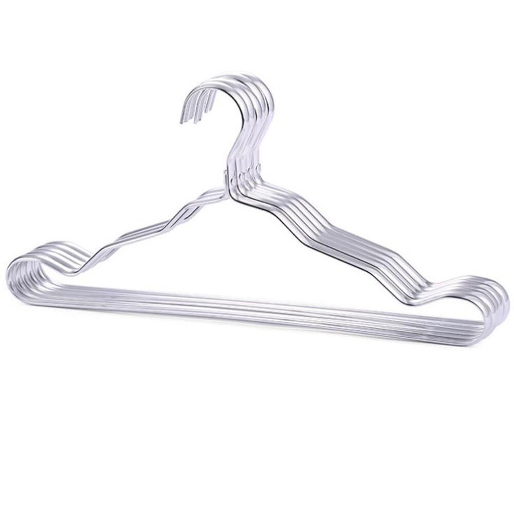 5 stks/set Closet Volwassen Rok Kleding Handdoek Magazijnstelling Aluminium Hanger Kast Ruimtebesparend Riem Kleerhanger: Silver Hanger