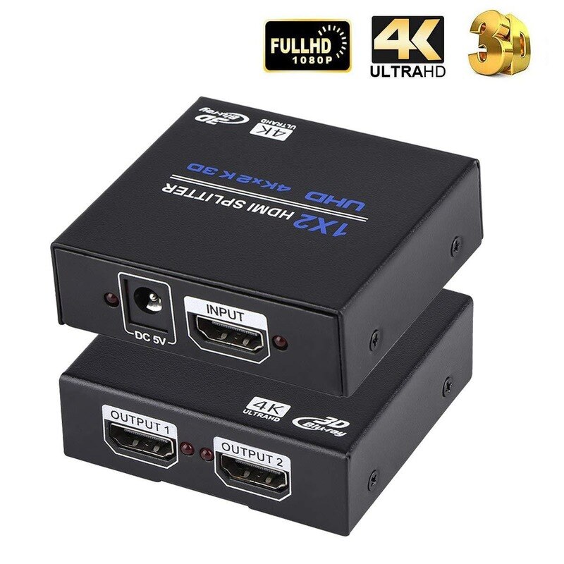 3D 1080P HDMI-compatible Splitter HDCP 1 In 4 Out Power Signal Amplifier 1x4 Audio Spliter Switch HD Converter Adapter