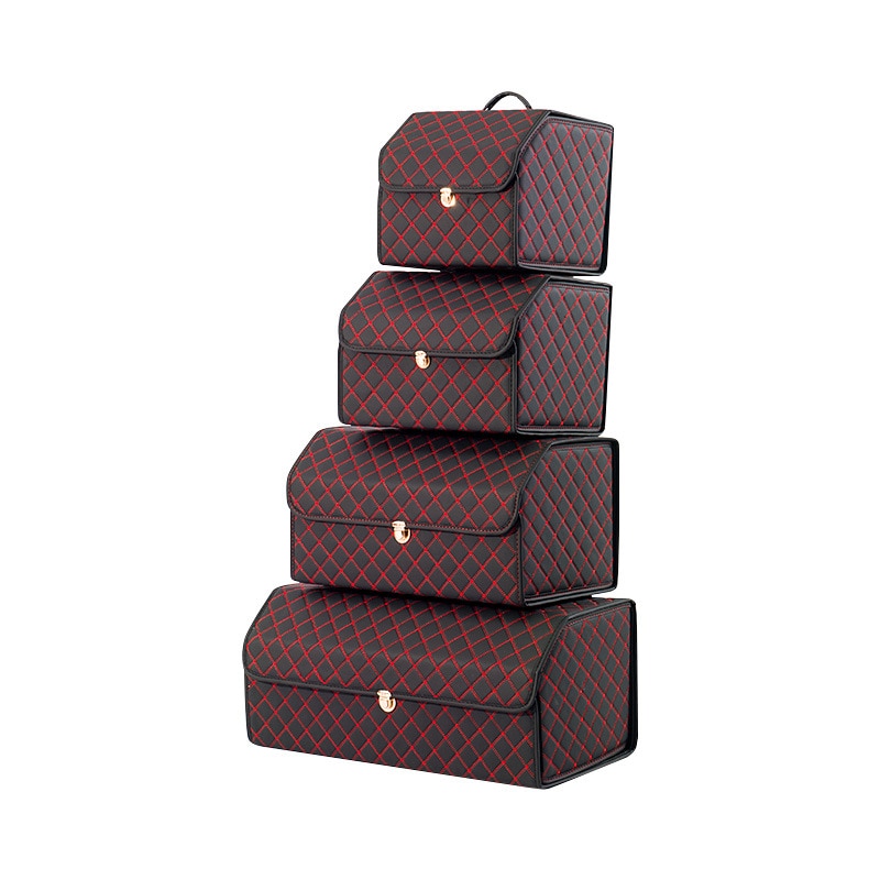 PU Leather Trunk Organizer Folding Storage Box Car SUV Trunk Organizer Stroage Bag Auto Interior Car Accessories