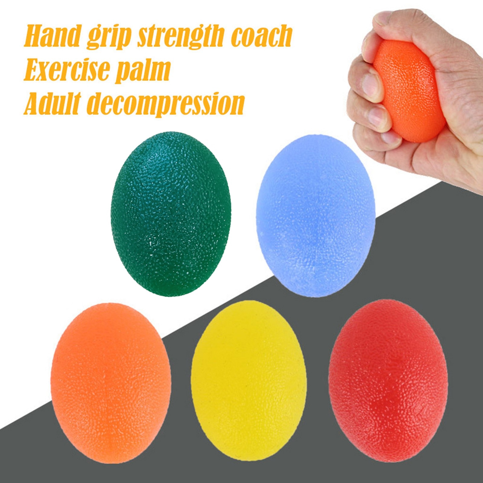 Hand Grip Strength Trainer Stress Ball For Adults And Children Hand Power Ball Egg Hand Grip Powerball Forearm Exerciser #45