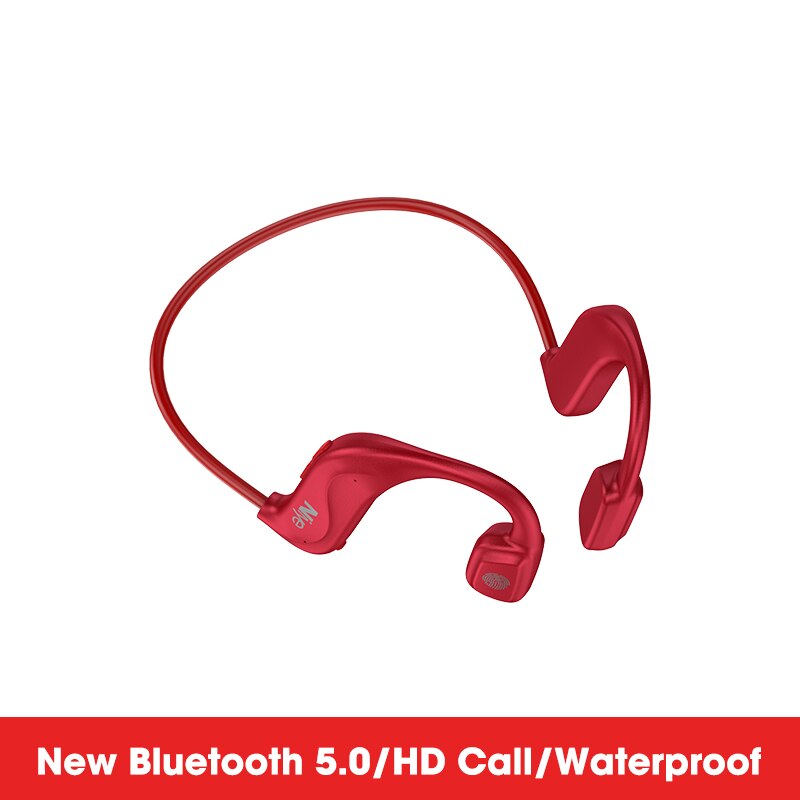 Niye Bone Conduction Shape Headphones Open Ear Wireless Earbuds Bluetooth Headset Earphones With Microphone For Running Sports: Red