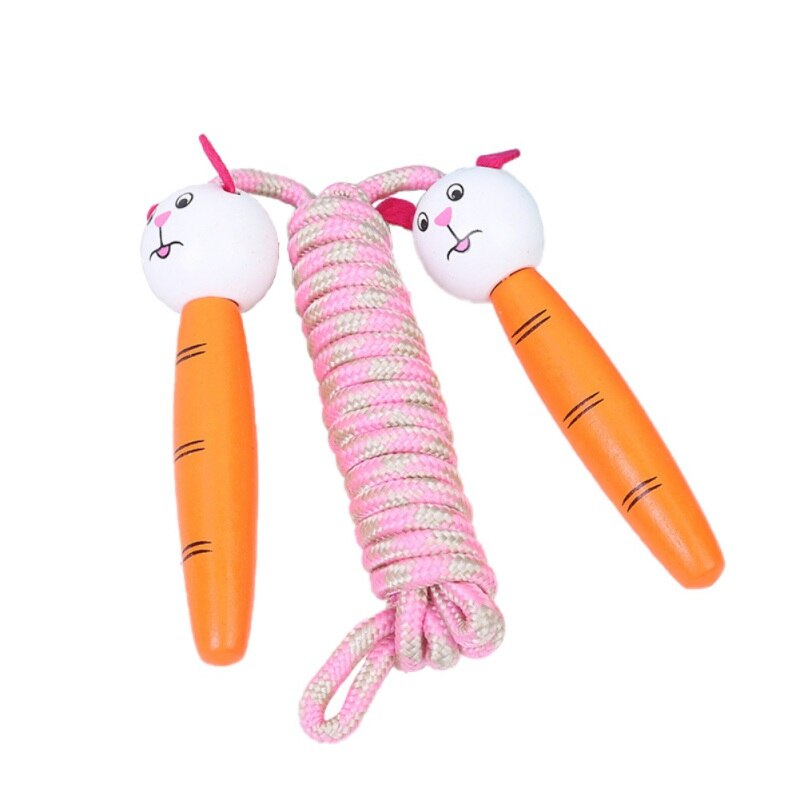 Nuevos juguetes para niños, animales de caricatura de madera, asa para saltar la cuerda, estudiantes de guardería, cuerda de ejercicio, cuerda de salto para Fitness: O