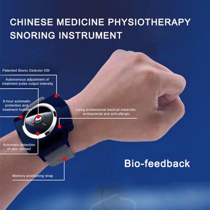 1Pcs Elektronische Snore Stopper Stop Snurken Biosensor Infrarood Detecteert Anti Snurken Apparaat Polsband Horloge Helpen Slapen Tool