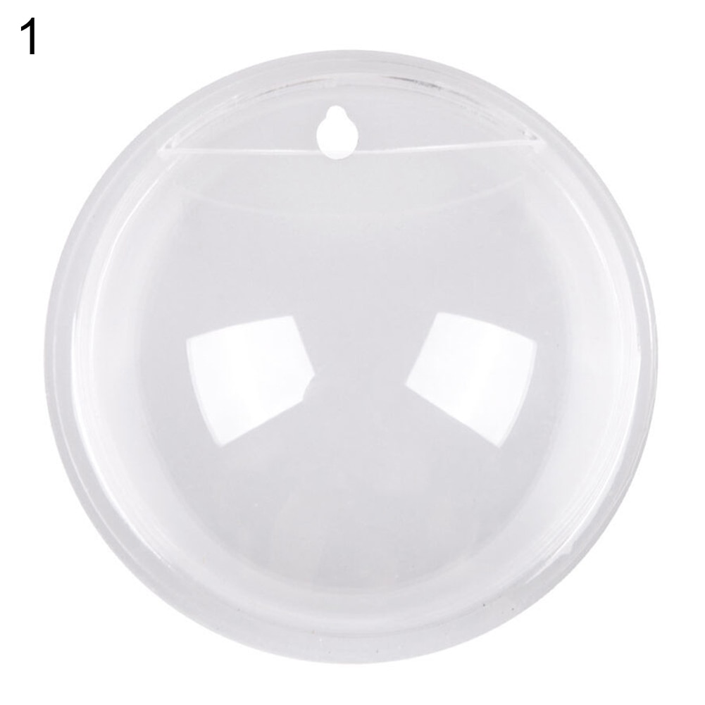 Montaje en pared acrílico para acuario, pez colgante para acuario, flor redonda, maceta colgante para decoración de pared, montaje para acuario, acuario, acuario: Transparent