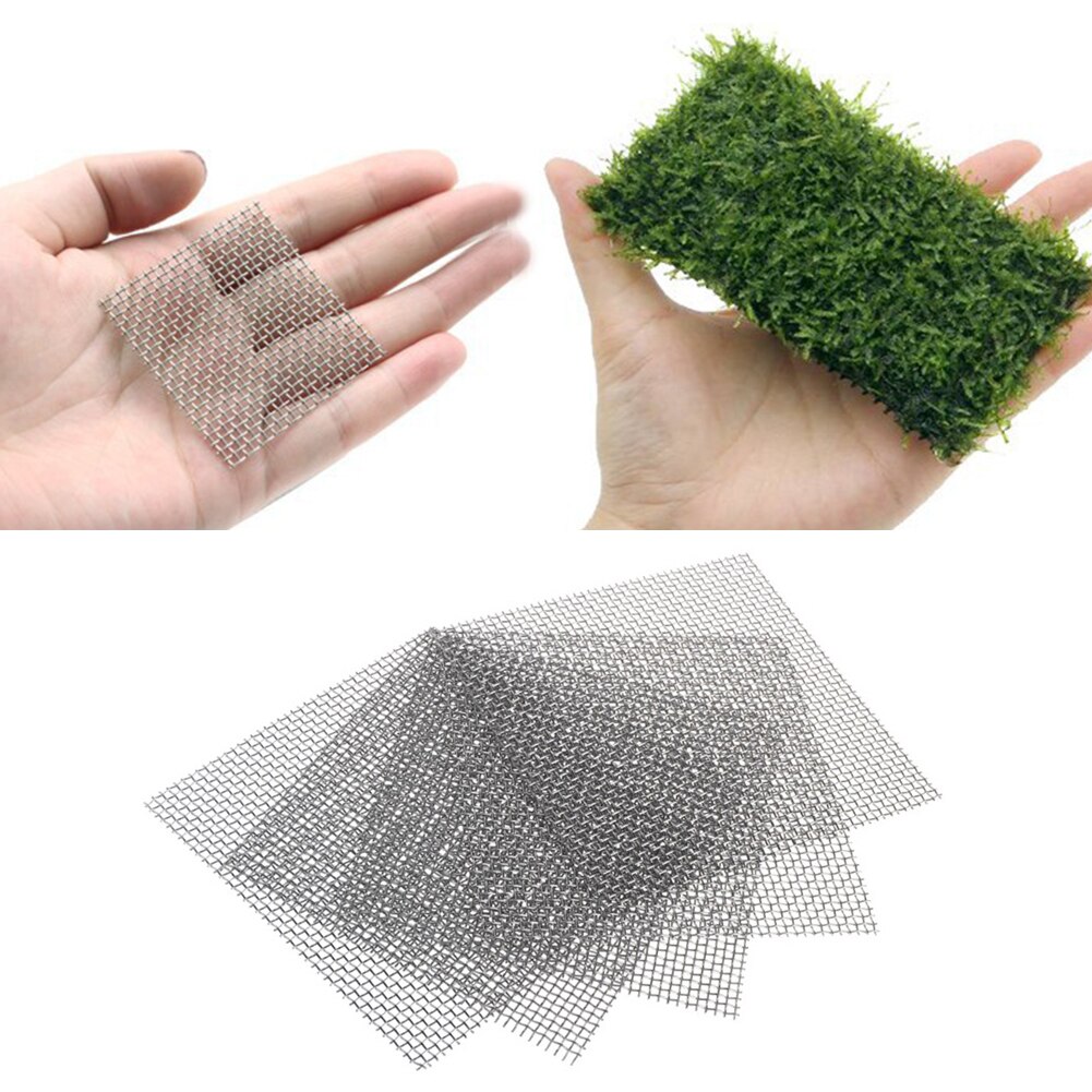 Aquascape Anti-rust Fish Tank DIY Stainless Steel Moss Anti-Corrosion Water Plants Fixation Mesh Plate Aquarium Supplies
