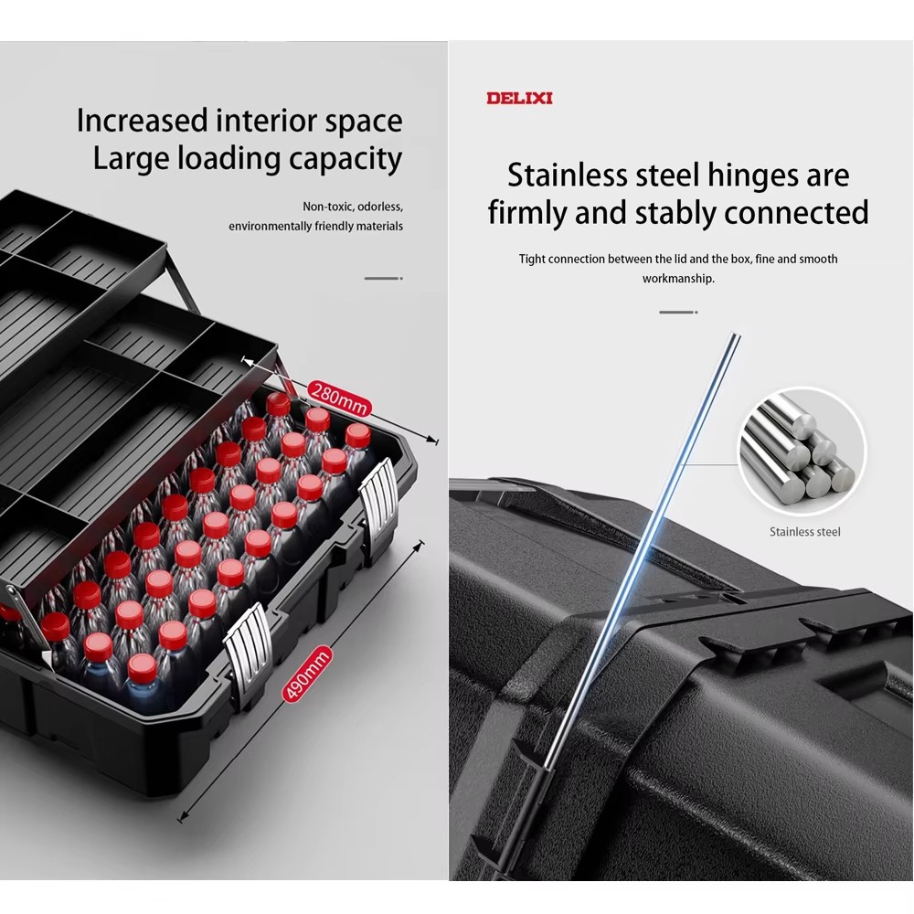 Multifunctionele waterdichte gereedschapskist Plastic harde koffer Hardware Toolbox Draagbare gereedschapsorganizer Verdikte gereedschapsopbergdoos