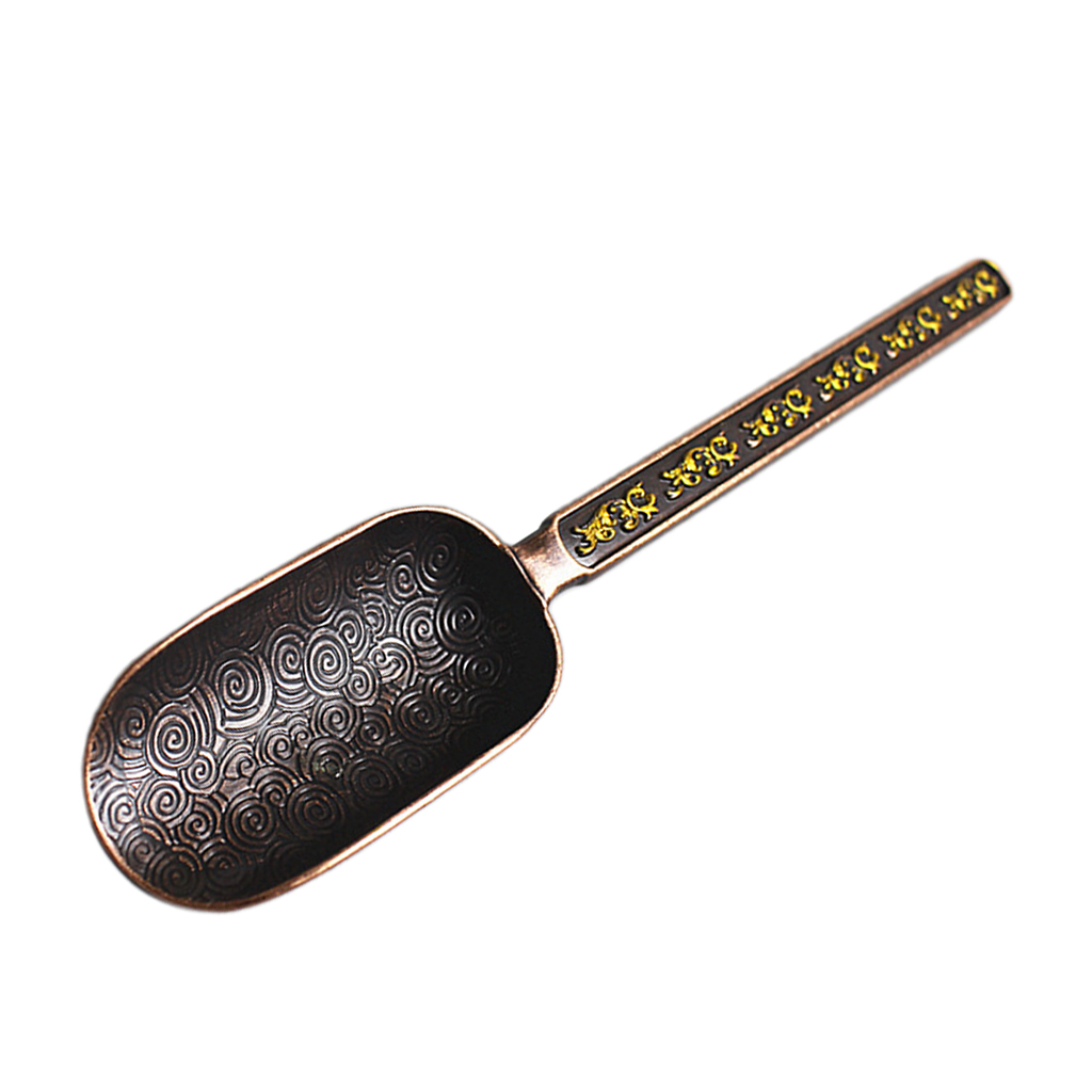 Retro Thee Scoop Thee Blad Lepel Chinese Kongfu Thee Accessoires Tool: Copper