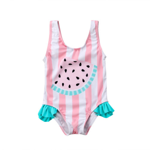 Børn badedragter piger i ét stykke vandmelon print børn badetøj til piger spædbarn badedragt pige barn sommer bikini
