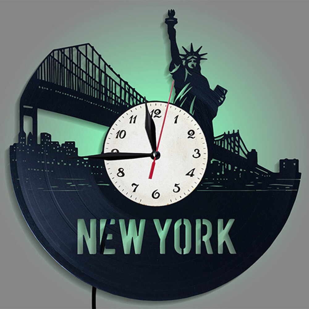 Vinyl Record Wall Clock York City Wall Clock Decorative Wall Clock (without Night Lamp Version)