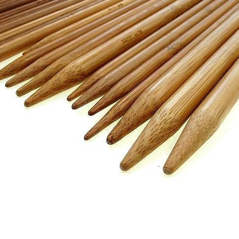75 stks/set 15 Maten 20cm Breinaalden Verkoolde Bamboe Breinaalden Trui Breien Bamboe Handvat Glad Craft Naald