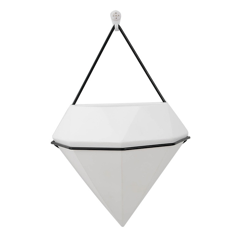 Succulente bloempothouder decoratief met touw hangende plantenbak muur wit praktisch modern keramiek -35