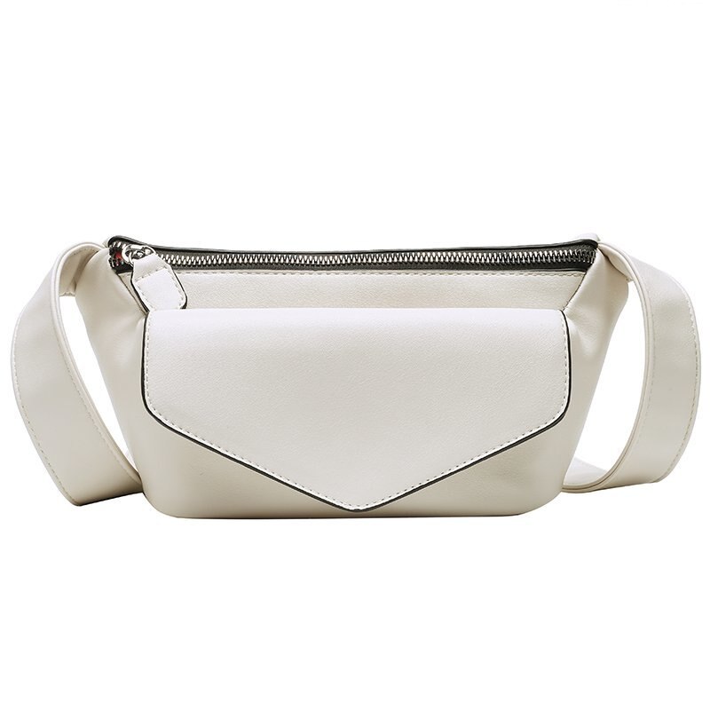 Marsupi Casual per donna borsa a tracolla in morbida pelle borsa da viaggio piccola da viaggio verde nero borsa da marsupio femminile borse da cintura Bolsos: White waist bag