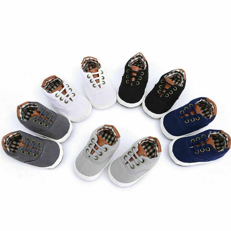 Emmababy nyfödd bebis pojkar flickor spjälsäng canvas skor småbarn barn promenad sneakers 0 ~ 18m