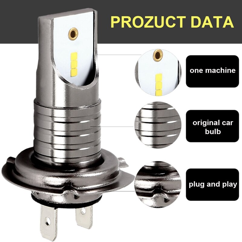 1 paire H7 110W 6000K 26000LM voiture phares ampoule LED xénon phare Kit voiture lampe ampoule Super lumineux