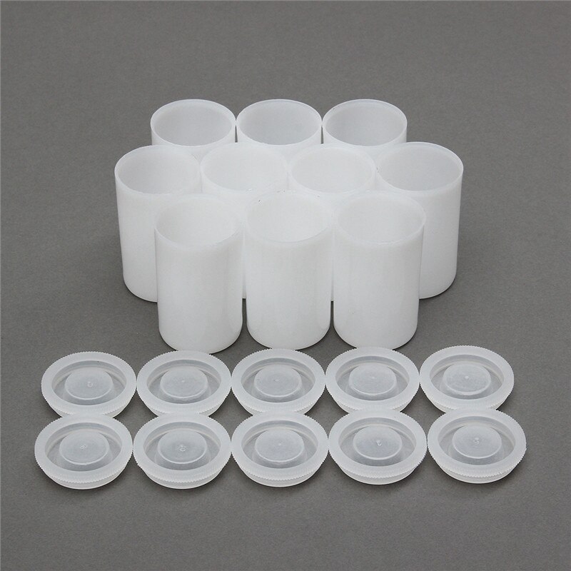 10 stk praktisk tom flaske 35mm filmbokser beholderbeholdere akvarellmaling pigmentboks plastpalett diy håndverk: Hvit