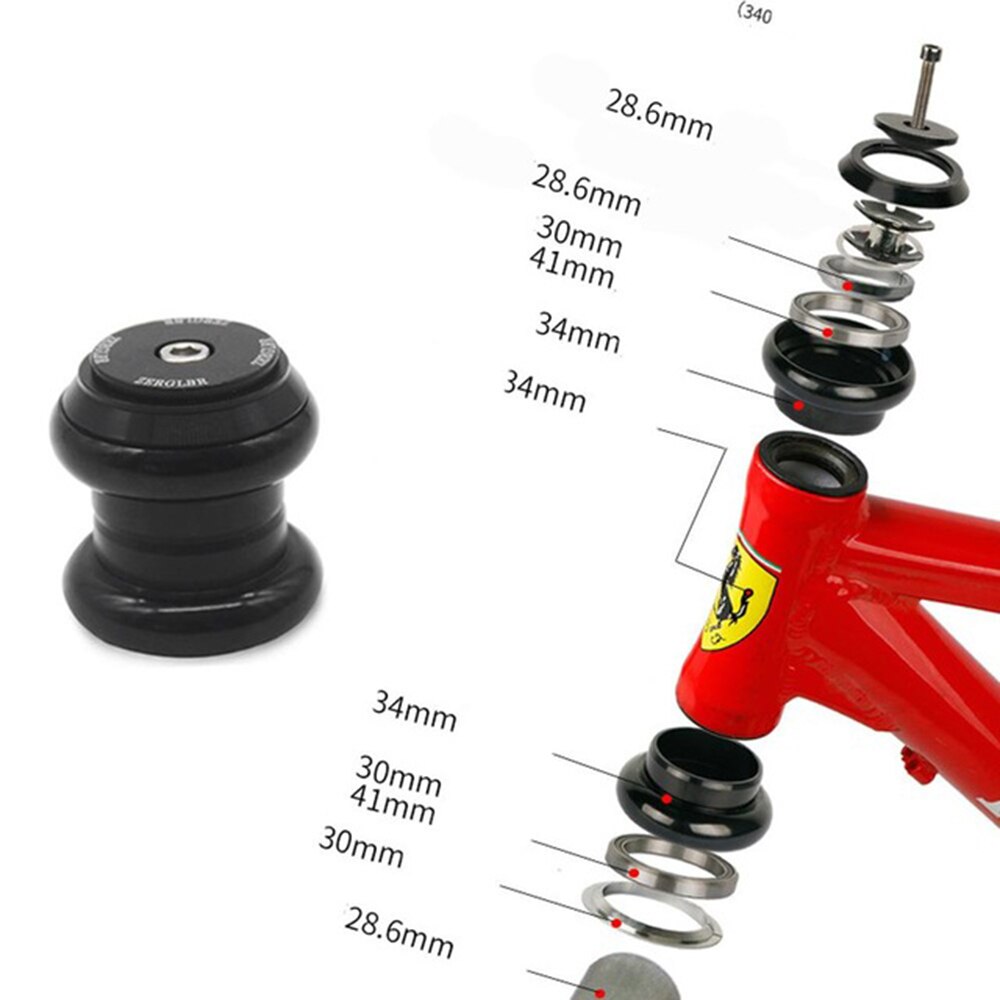 Colonne de direction de vélo tout terrain en alliage d'aluminium, pièces de cyclisme 34/44mm, ensemble de roulements de bicyclette, casque de vélo