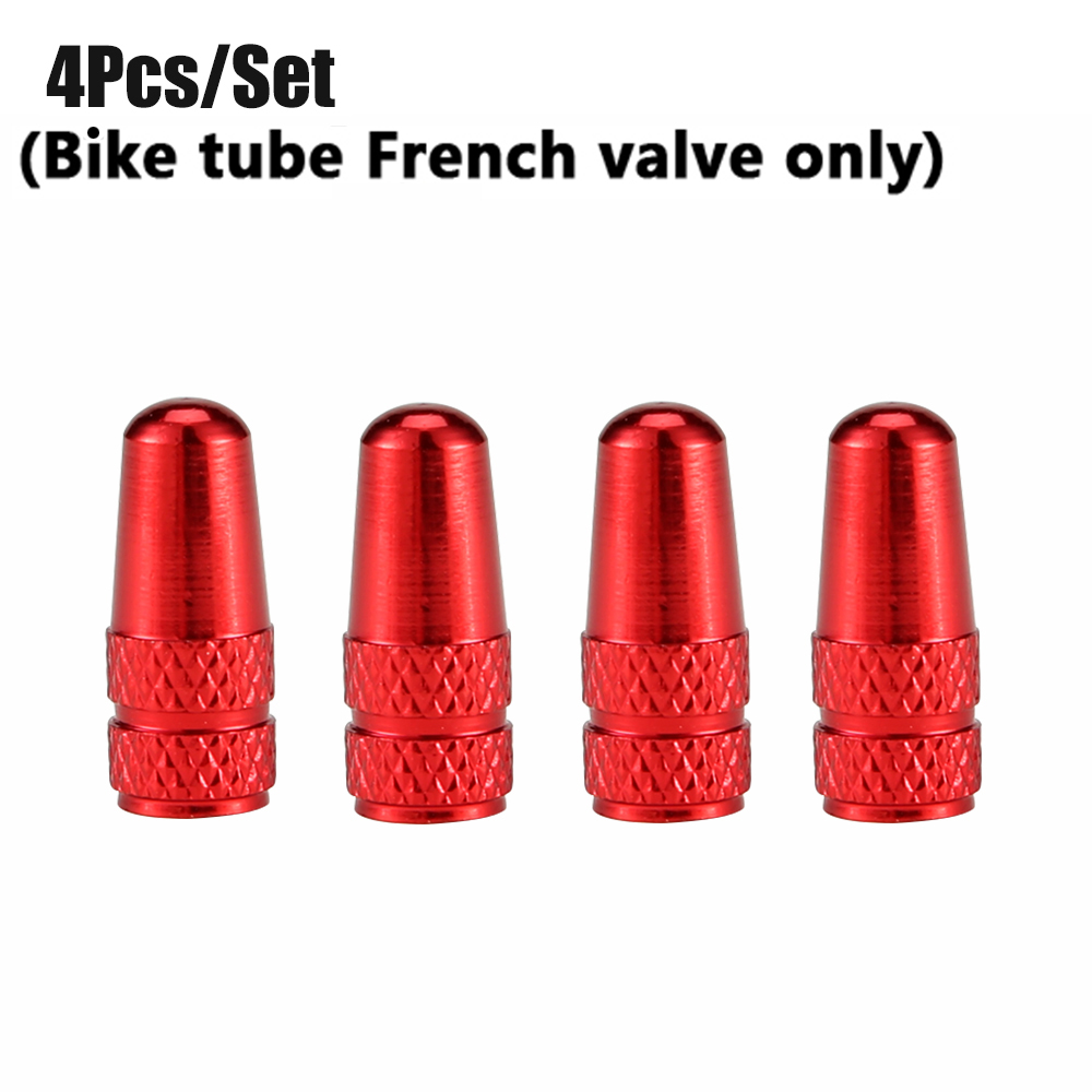 Bouchon de Valve de pneu de vélo couleur arc-en-ciel, bouchons en aluminium pour vannes, capuchon de Valve français, chapeau de pneu de vélo Presta, accessoires vtt, , 4 pièces/ensemble: MULTI