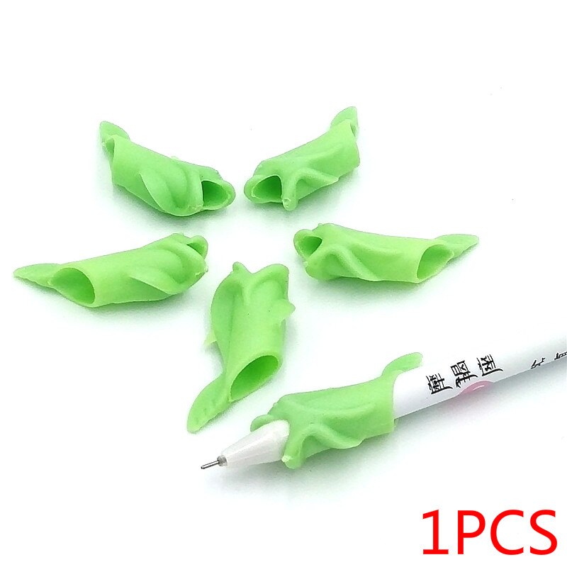1 Pcs Kinderen Schrijven Potlood Pan Houder Kinderen Leren Briefpapier Set Practise Siliconen Pen Aid Grip Houdingscorrectie Apparaat: Green 1pcs