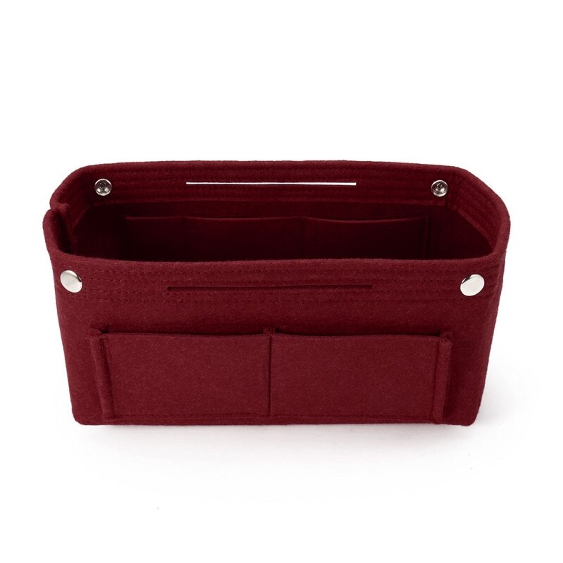 Multifunktions Handtasche Organizer Geldbörse Einsatz Tasche Filz Stoff Lagerung Pouch Fall: Burgund