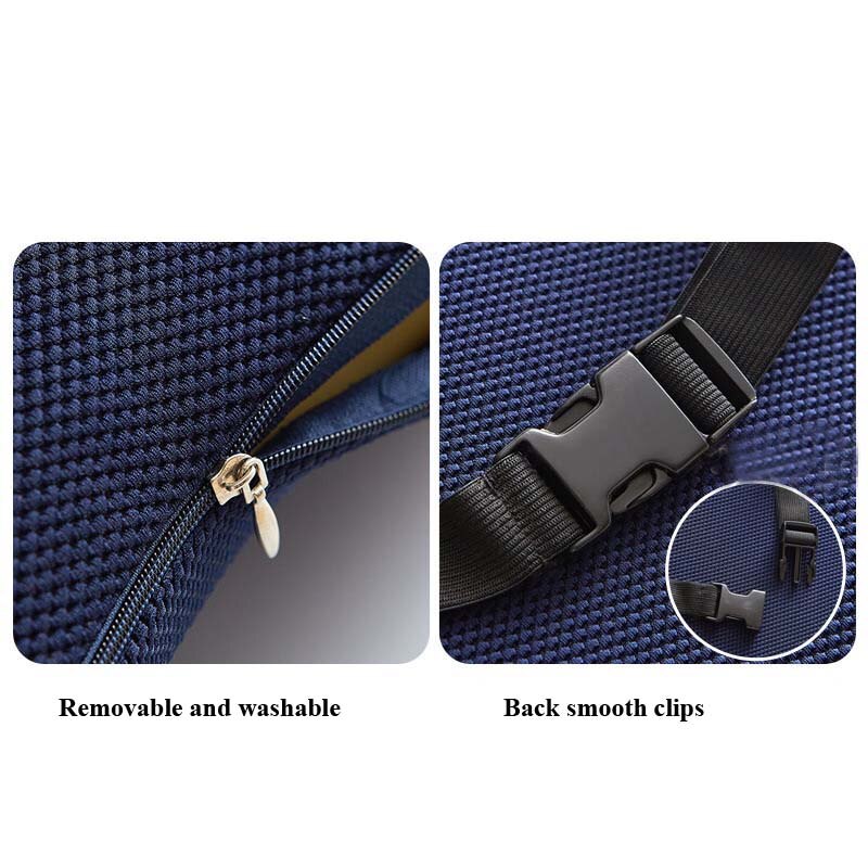Cojín Lumbar de malla transpirable 3D para aliviar el dolor de ciática, cojín para la espalda del coche, soporte Lumbar de espuma viscoelástica, almohada Lumbar ergonómica