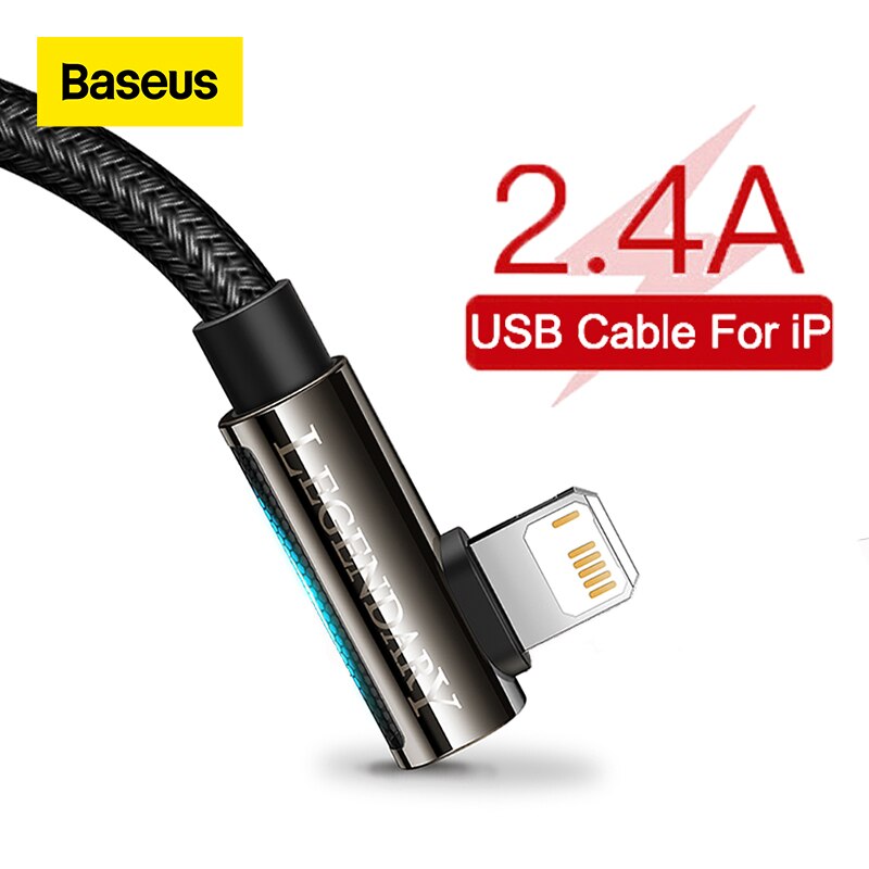 Baseus usb kaapeli iphone 12 :lle 11 pro max  xr 8 plus kaapeli 2.4a pikalataus iphone  x 7 :lle laturi pelikaapeli usb datalinja
