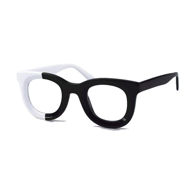 Acétate hommes Vintage rond lunettes optiques cadre lunettes optiques de luxe japonais à la main lunettes hommes: Argent