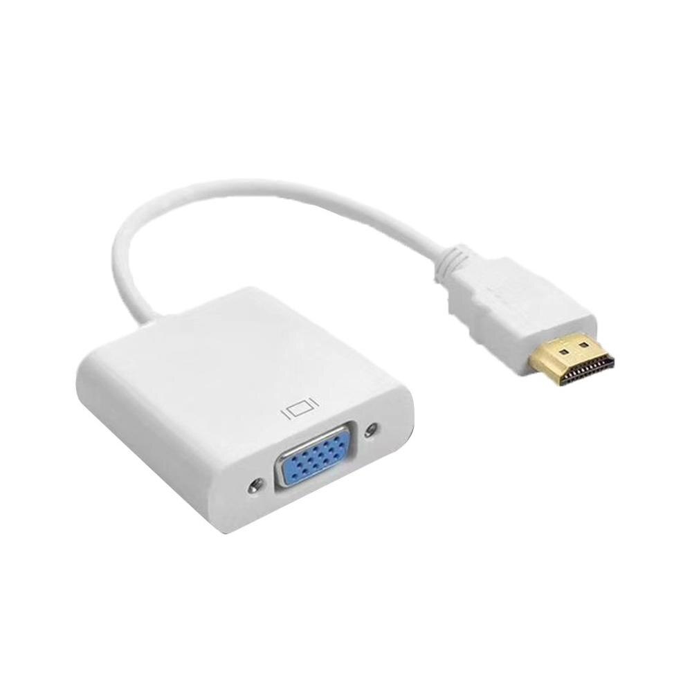 HDMI-compatible To VGA Conversion Cable Adapter Connects HDMI-compatible VGA Port For PC Laptop Smart TV Box Other Devices: White Ordinary