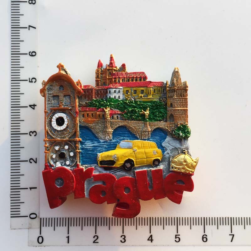 3d Resin Fridge Magnet Souvenir Czech Prague Cultural Landscape Tourist Collection Hand Painted Magnet Refrigerator Sticker: 12