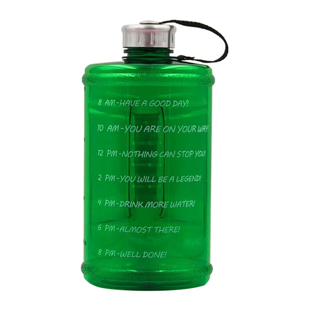 73oz store vandflasker med motiverende tidsmarke, bpa-fri, ikke-giftig til fitness, fitnesscenter og udendørs sport: Grøn