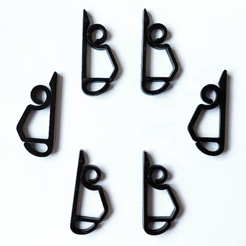 100PCS Black Plastic Hook Gutter Heavy Duty Clips Hooks Light Wire Clamp Christmas Outdoor Securing Lights String Light Hook