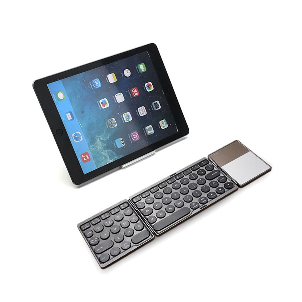 64 Keys Mini folding keyboard Bluetooth 3.0 Foldable Wireless Keypad with Touchpad for Android ios Tablet iPad Pro Cell Phone