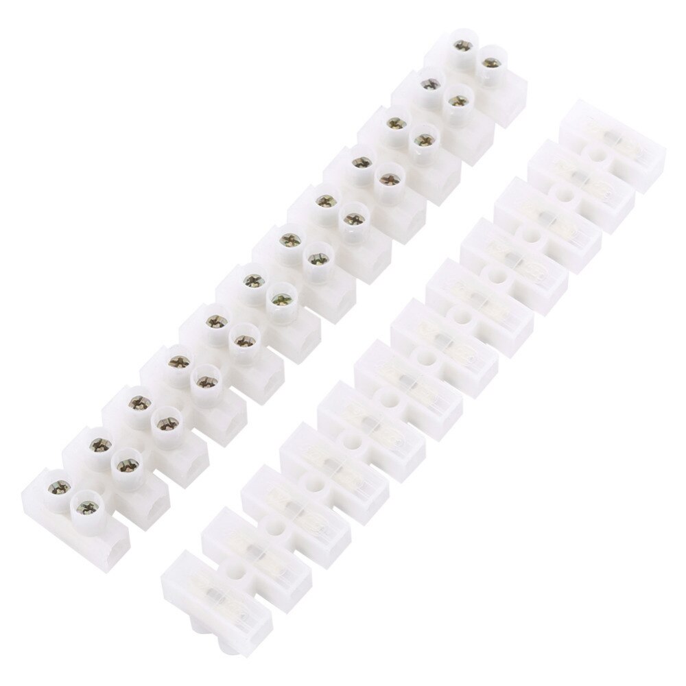 10 Stuks Barrier Terminal Blokken 360V 10A Dual Rij Schroef Terminals 12 Manier Strip Blok Voor Elektrische Bedrading Draad connector Strips