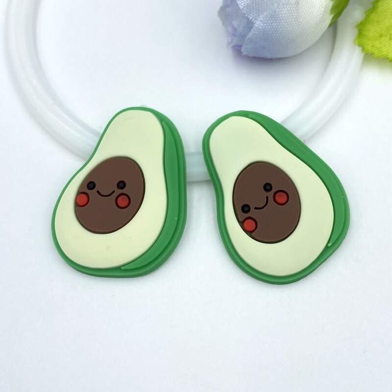 30pcs Mixed PVC lovely fruit flexible glue Flat back DIY Scrapbook Embellishment Phone Craft Decoration C03: L