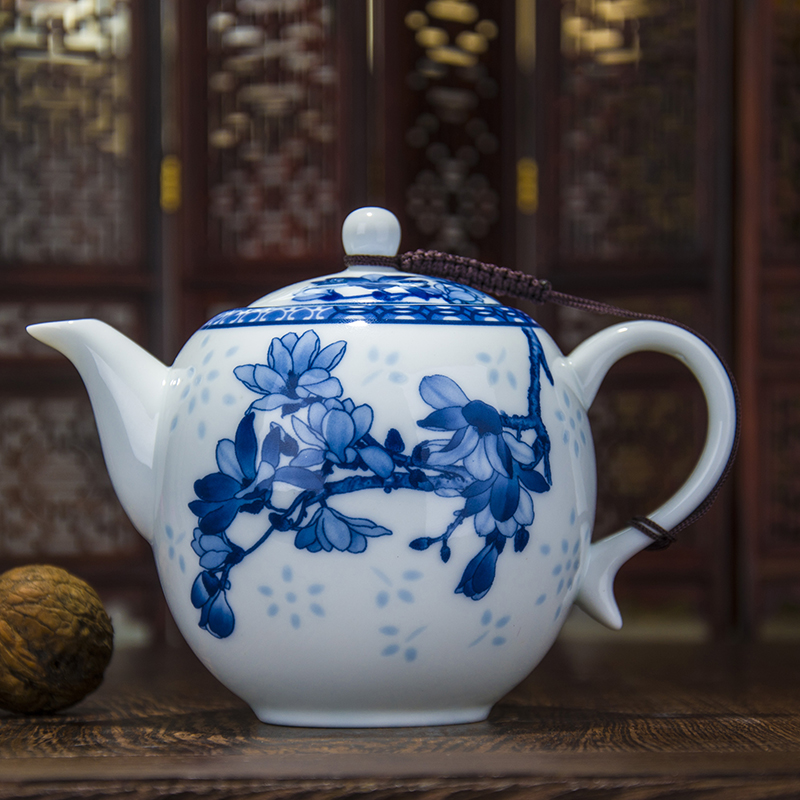 Chinesische Kung Fu Tee keramik und porzellan teekanne Jingdezhen grün blume porzellan glasur unter glasur büro zu machen Tee 280 ML