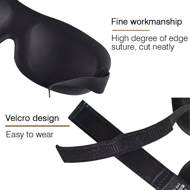 3d sovende øjenmaske svamp polstret skygge cover øjenskygge bærbar rejse bind for øjnene kontor øjenlap nat bandage send taske øreprop