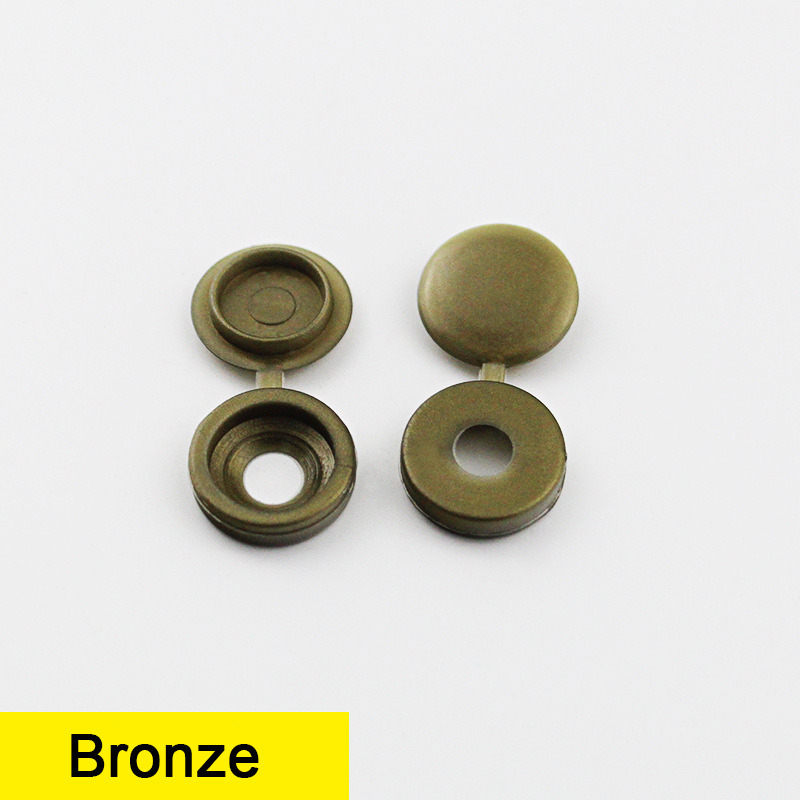 100Pcs Hinged Plastic Screw Cap Cover Fold Snap Protective Cap Button For Car Furniture Decorative Nuts Cover Bolts Hardware: Bronze100pcs
