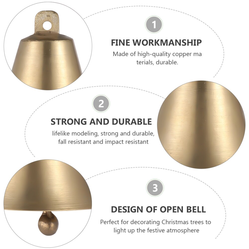 2pz in Ottone di Apertura Corno Campane Campana di Rame Pendenti con Gemme E Perle FAI DA TE Vento Carillon Accessori