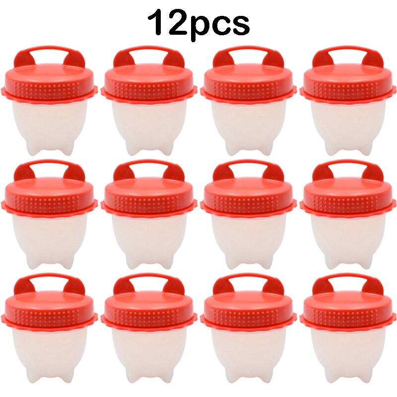 Kitchen Silicone Egg Maker Egg Cup Cooker Hard boil Eggs Without the Shell Egg Tools Mold Easy Cook Eggs Poached Boiler: 12round